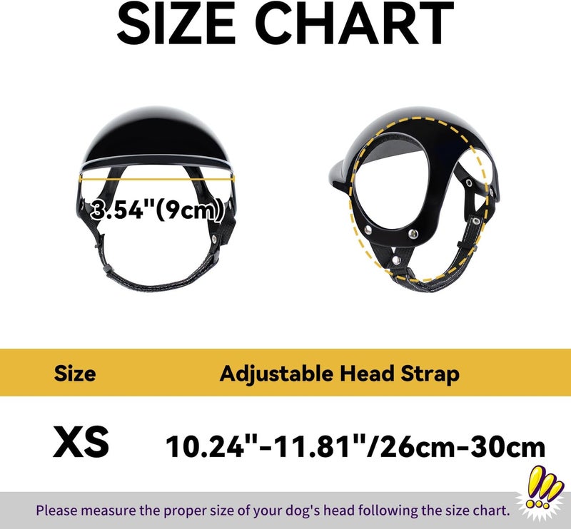Billionchains Extra Small Dog Helmet with Ear Holes - Adjustable, Lightweight, Hard Black Puppy Helmet for Outdoor Activities/Motorcycle/Bike - Image 4